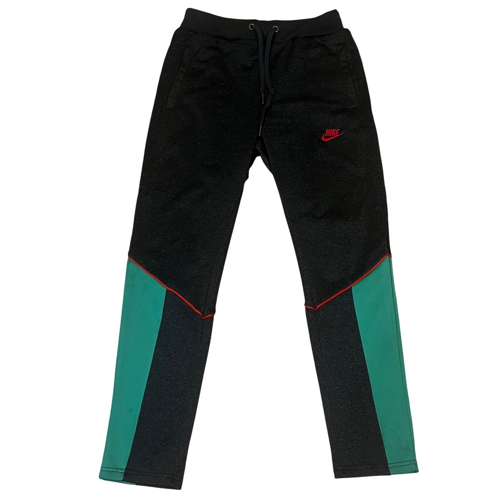 Nike Vintage Mens Y2K Colorblock Joggers S Charcoal Teal Red Streetwear Retro
